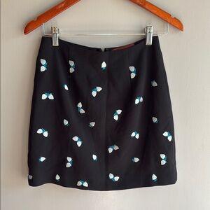 ALEXACHUNG Black Blue Strawberry Mini Skirt Size 8